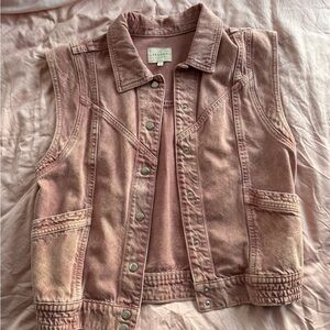 Sezane Tim Denim Vest in Rose